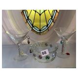 UNIQUE BOWLS NO MARKINGS WITH WIRE AND COLORED