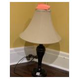 LAMP W/ BEIGE SHADE 25" H