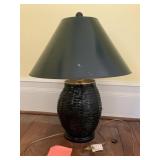 BLACK LAMP W/ BRASS 24" H