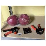 HAND STRENGTHENER AND MEDICINE BALLS
