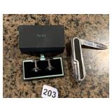 BEY-BERK PROPELLER CUFF LINKS IN BOX & MULTI-TOOL