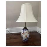 ANTIQUE JAPANESE IMARI LAMP WITH SHADE 31" H