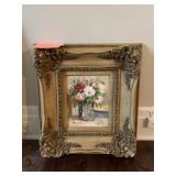 FLOWERS IN VASE SIGNED LR JANE 20" X 18" OIL ON