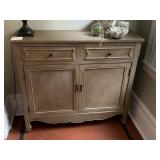 WOOD CABINET WITH DRAWERS 36"H X 40"W X 12"D SEE