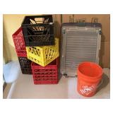 PLASTIC BINS AND BUCKET AS PICTURED