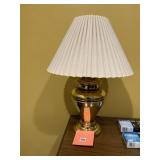 BRASS LAMP 24.5" H W/ SHADE
