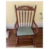 TELL CITY ANDOVER FINISH ROCKING CHAIR W/ CUSHION