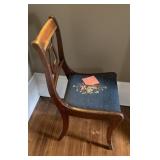 NEEDLEPOINT MAHOGANY CHAIR 50X26