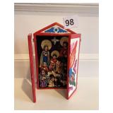 HAND MADE RELIGIOUS CABINET PIECE FOR MANTEL