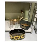 GLASS FLOWER HOLDER SUNFLOWER