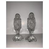 SALT & PEPPER SHAKERS LEADED CRYSTAL NO MARKINGS