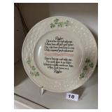 BELLEEK PLATE BLUE STAMP "MOTHER"