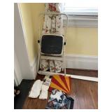 FOLDING LADDER, 2 NEW PAIRS SOCKS, 2 SCARVES