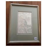 MAP DEFENSES OF CHARLESTON HARBOR FRAMED 19" X