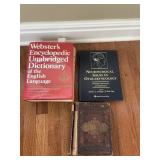 LEATHER BIBLE, DICTIONARY, ETC.