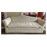 LINDER AND ASSOCIATES IVORY CURVED ARM SOFA 90X34