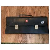 LEATHER CARRYING CASE WITH HANDLE AND LOCKING