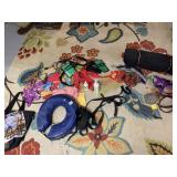 ASSORTED DOG COLLARS AND BRUSHES
