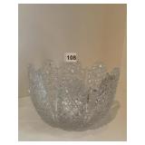 BRILLIANT CUT CLEAR GLASS BOWL 7 1/2 "W