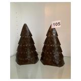 PAIR OF CANDLESTICK HOLDER PINE TREE THEME