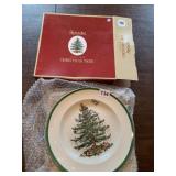 SPODE CHRISTMAS TREE DINNER PLATES SET OF 4 IN