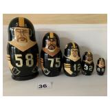 STEELER NESTING DOLLS HAND PAINTED FIVE