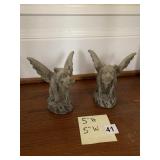 2 GARGOYLES 5" X 5" CEMENT