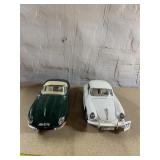 PORSCHE 356 AND JAG XKE IN BRITISH RACING GREEN