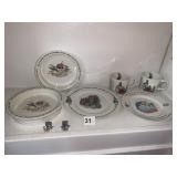WEDGEWOOD PETER RABBIT CUP & BOWL & PLATE SET FOR