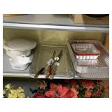 CORNING WARE AND COVERED TRAYS