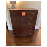 MAHOGANY DRESSER 34.5" W X 45" H X 19" D SURFACE