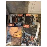 KENNEDY HEADLINE, MOON LANDING LIFE MAGAZINES