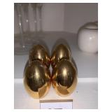 4 BRASS SALT/PEPPERS