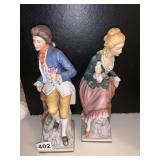 PORCELAIN MALE AND FEMALE FIGURINES