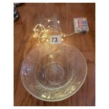 BATTERY OP LIGHTS AND ETCHED BOWL