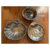 SHELL SERVING DISHES SILVER PLATE
