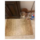 GLASS HURRICANE, AREA RUG, FULL CLOROX BLEACH