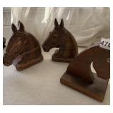 3- 5" HORSE HEAD BOOK ENDS