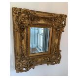 GOLD BEVELED MIRROR ORNATE FRAME 18" X 18" X 3" D