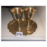RODGERS GOBLETS AND TRAY