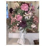 CHERUB BASE SILK FLOWER ARRANGEMENT