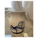 ROSEVILLE PITCHER 9" H HAND PAINTED AND SIGNED