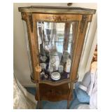 FRENCH CURIO CABINET W/ CURVED FRONT AND SIDE