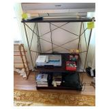 METAL AND WOOD SHELF UNIT 33" W X 24" D X 48" H
