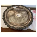 FOOTED SILVERPLATE ROUND PLATE