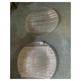 2 RIBBED 15.5" SERVING PLATES