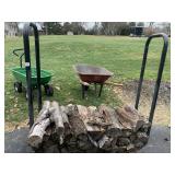 LOG CADDY WITH SEASONED WOOD