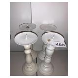 4 METAL CANDLE STANDS
