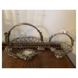 SILVERPLATE BASKETS W/ GRAPE DESIGN