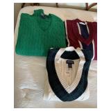 GREEN POLO L, LANDSï¿½ END L V NECK, M CLAIBORNE